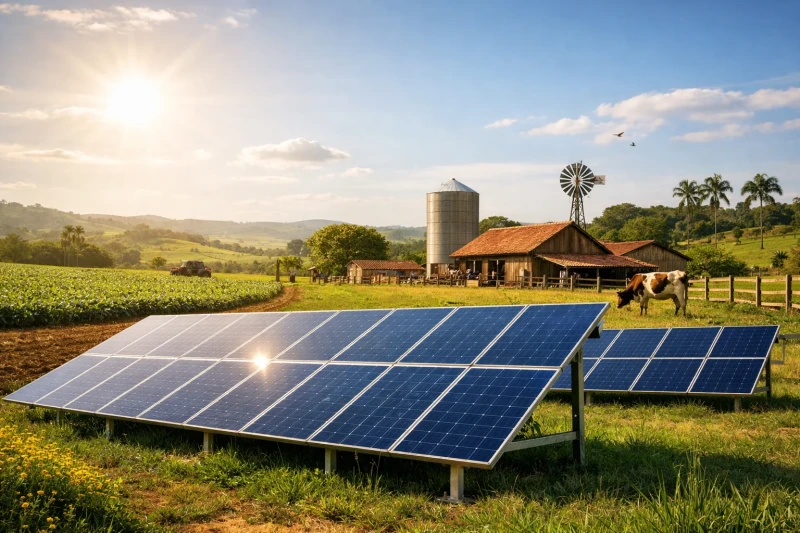 Energia solar avança no campo e reduz custos no Brasil