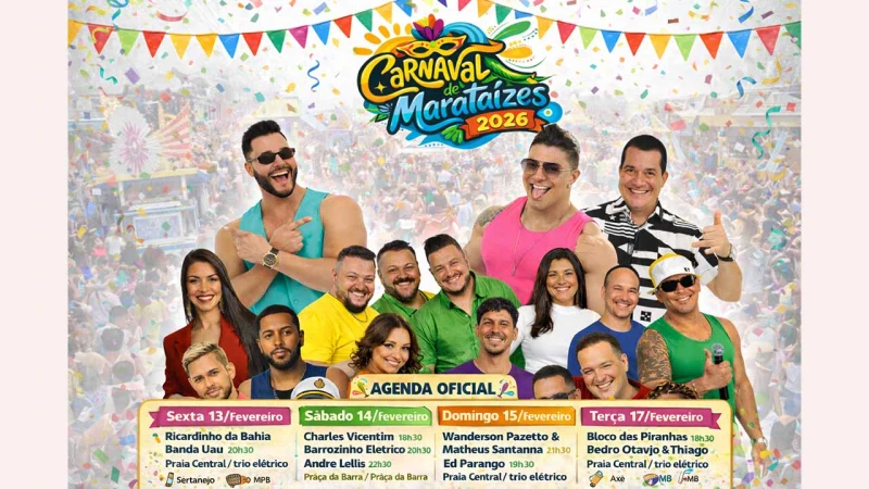 Marataízes divulga programação do Carnaval 2026