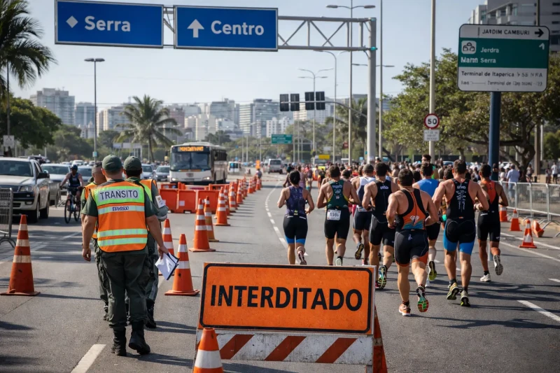 Triathlon altera trânsito em Vitória no domingo