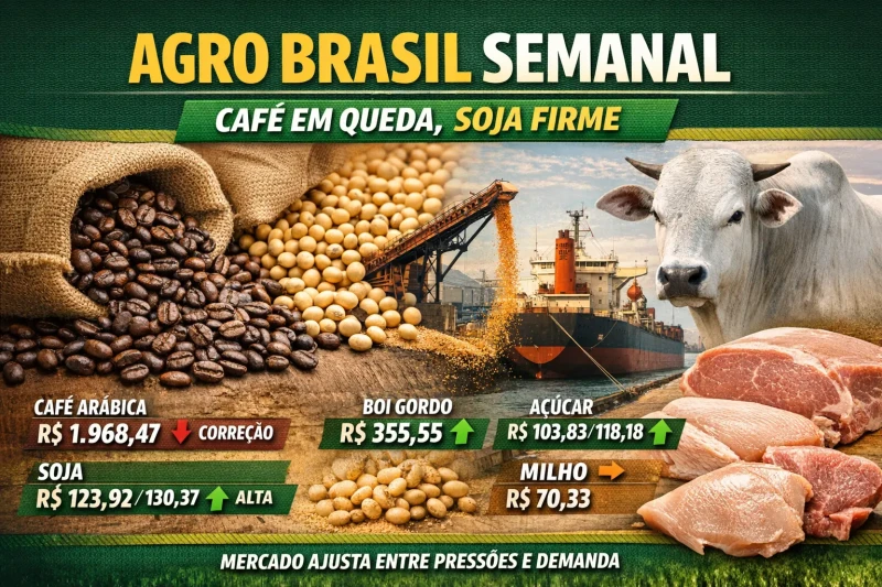 Agro Brasil: semana tem café em queda e soja firme