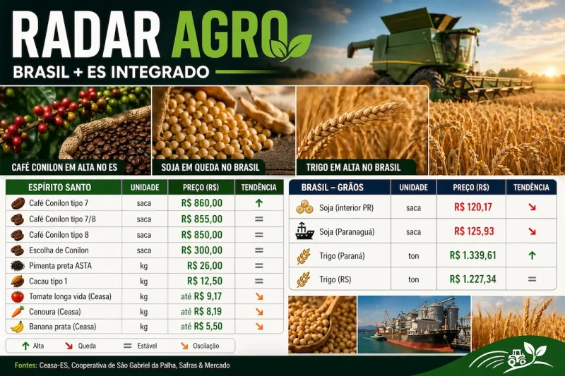 Radar Agro: café em alta e mercado misto