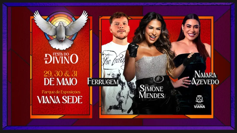 Festa do Divino terá Simone, Naiara e Ferrugem