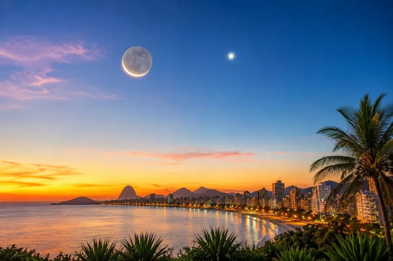 Lua e Vênus iluminam o céu em encontro raro e fácil de observar