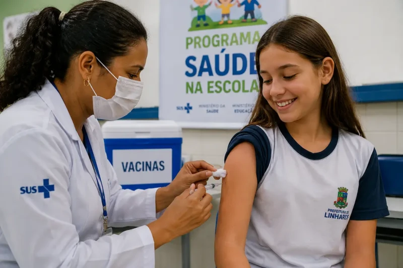 Linhares leva vacinação para dentro das escolas