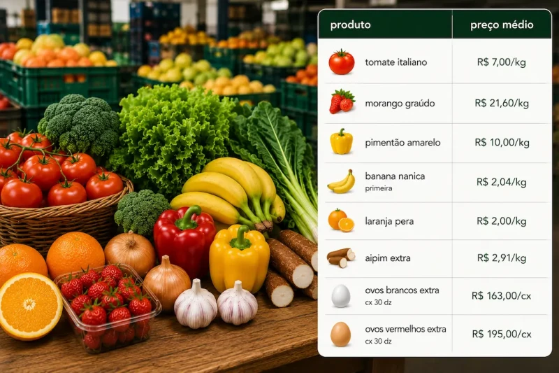 Ceasa-ES: tomate, morango e ovos seguem entre os preços mais altos nesta quarta