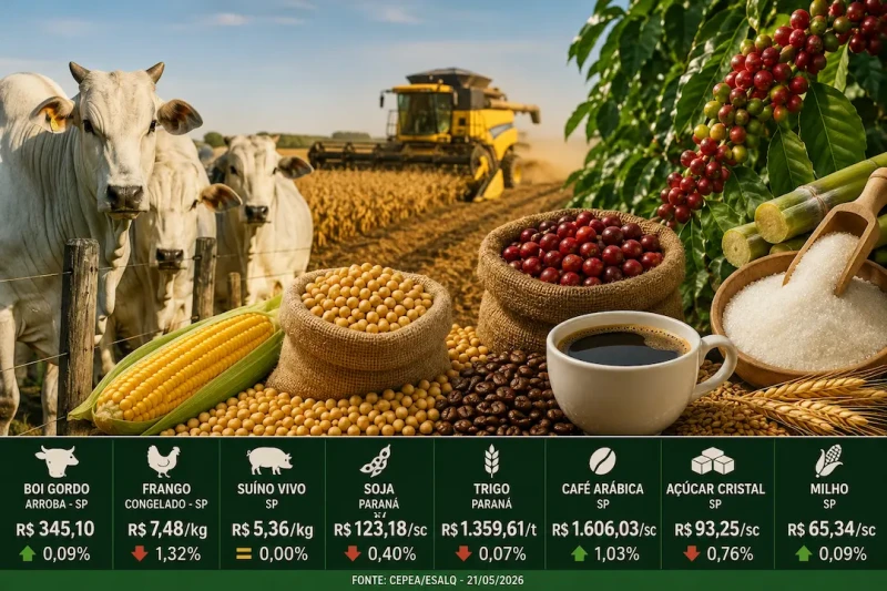 Agro Hoje: café sobe e soja recua no mercado