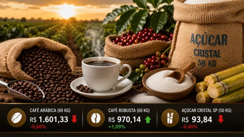 Café robusta sobe e arábica amplia perdas