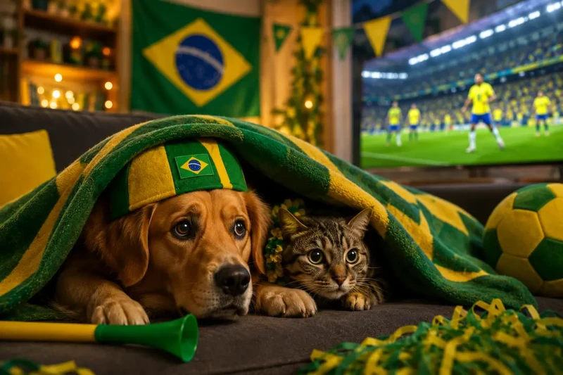 Fogos e comemorações podem colocar pets em risco durante jogos