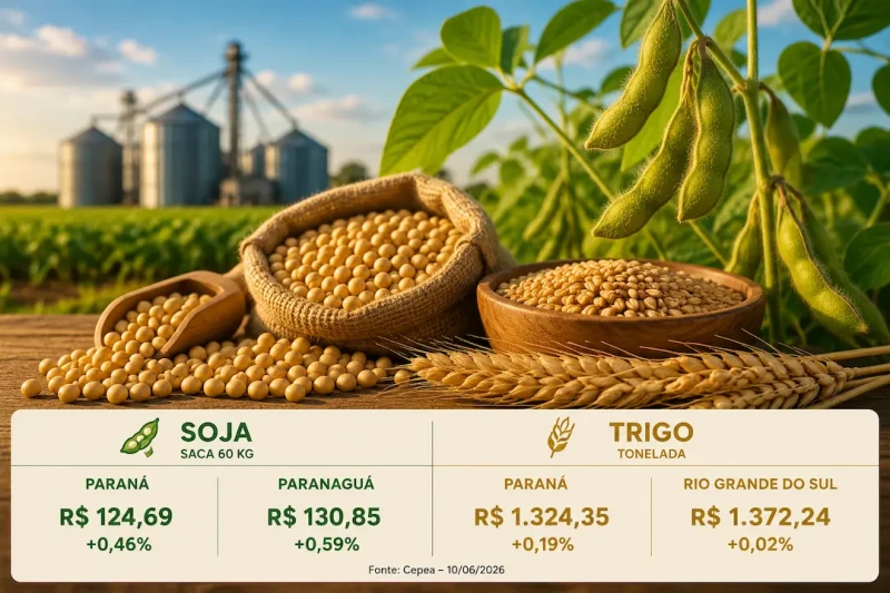 Soja avança no Paraná e em Paranaguá; trigo também registra valorização
