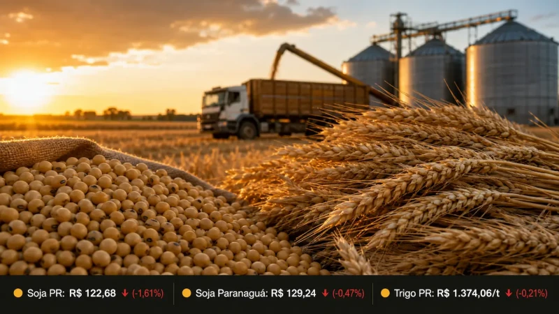 Soja abre em queda no Paraná; trigo tem movimento misto