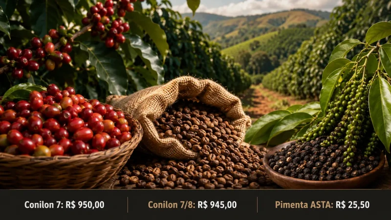 Conilon chega a R$ 950 na Cooabriel nesta terça-feira