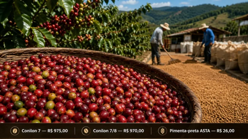 Conilon chega a R$ 975 no Espírito Santo nesta quinta-feira