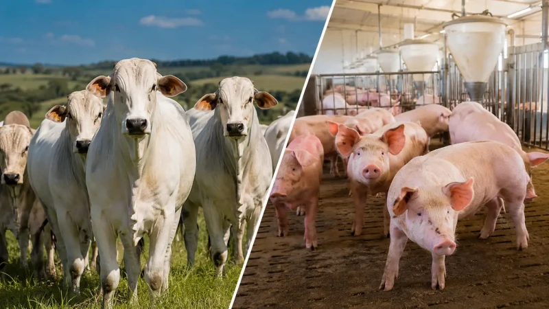 Pecuária tem abate recorde de bovinos e alta no suíno vivo