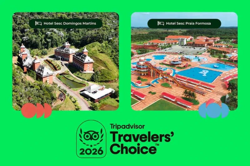Unidades do Sesc em Praia Formosa e Domingos Martins recebem selo de melhores destinos do Tripadvisor