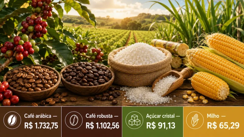Café arábica recua 1,17% e saca cai para R$ 1.732,75