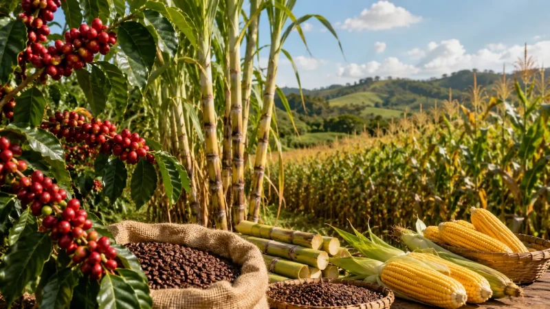 Café arábica recua para R$ 1.676,28, enquanto robusta, açúcar e milho sobem