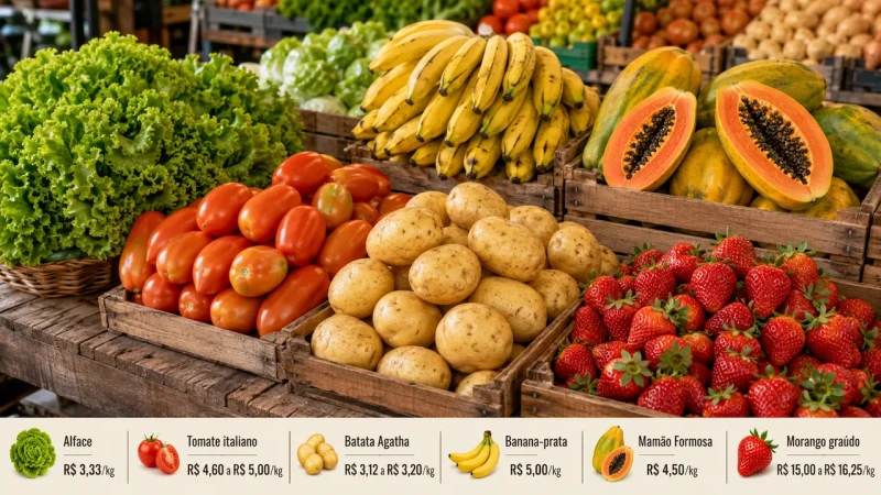 Hortifruti: alface, tomate e morango ficam mais baratos na Ceasa-ES nesta terça-feira