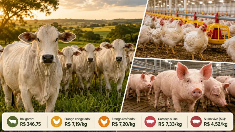 Boi gordo abre semana estável a R$ 346,75 em São Paulo