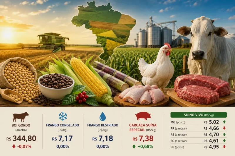 Boi gordo recua para R$ 344,80 e acumula queda em agosto