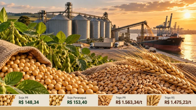 Soja sobe no Paraná, cai em Paranaguá e trigo registra nova baixa nesta quarta-feira (21)