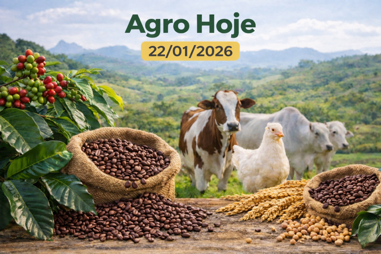 Agro Hoje: grãos e carnes têm movimentos mistos